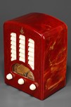 Highly Swirled Oxblood Catalin Emerson BT-245 ’Tombstone’ Radio